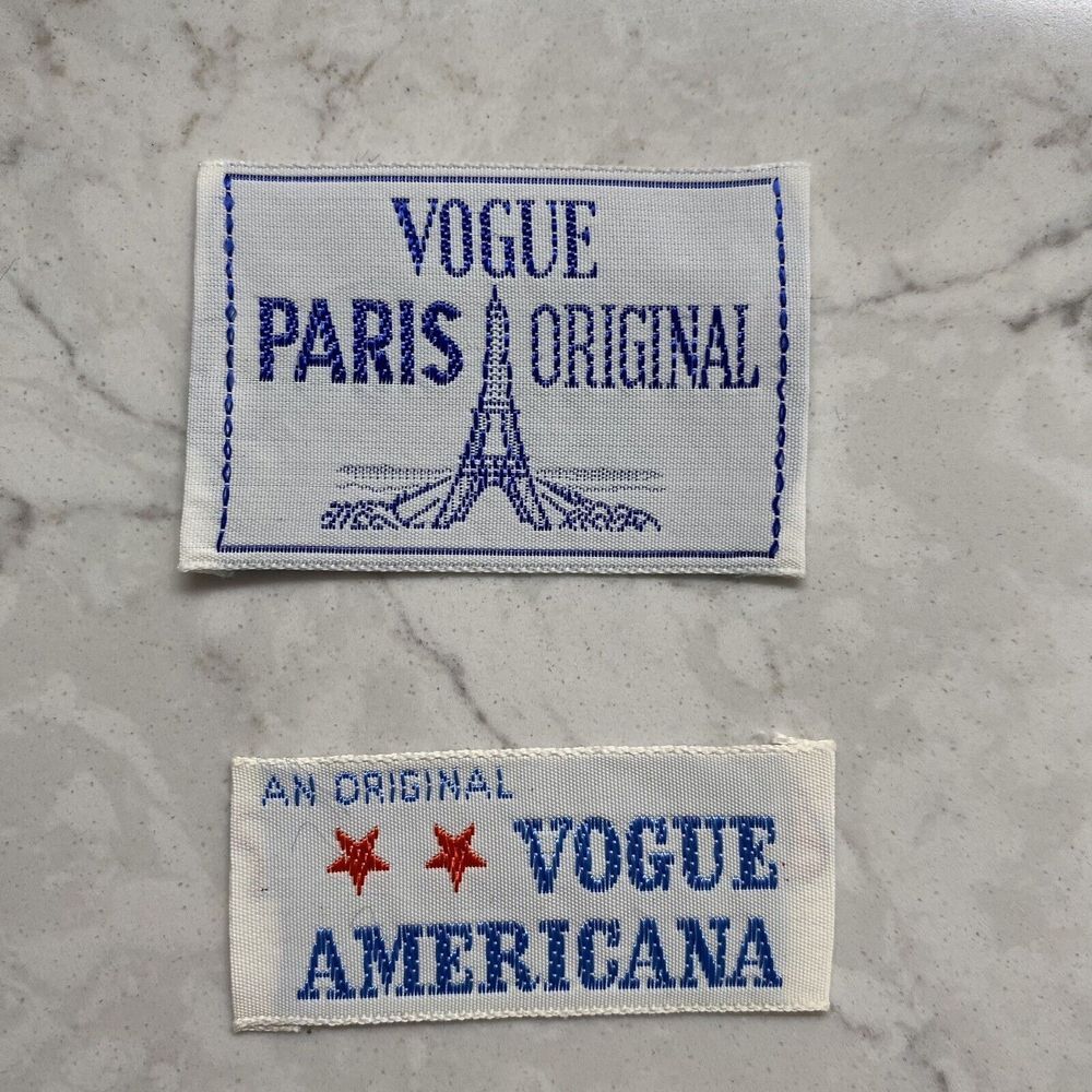 Vintage Vogue Paris Original & An Original‎ Vogue Americana Sewing Labels Lot 2